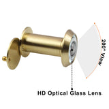 Solid Brass 200-Degree Door Viewer Peephole - Satin Gold