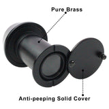 Solid Brass 220-Degree Door Viewer Peephole - Black