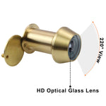 Solid Brass 220-Degree Door Viewer Peephole - Satin Gold