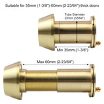 Solid Brass 220-Degree Door Viewer Peephole - Satin Gold