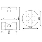 Brass G1/2-Inch Water Shower Home Flow Control Valve - Earl Diamond