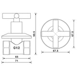 Brass G1/2-Inch Water Shower Home Flow Control Valve - Earl Diamond