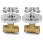 Concealed Shut Off Valve Straight with Modern Cross Handle Thermostatic Trim - Earl Diamond