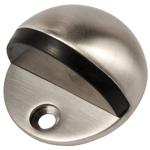 Stainless Steel Floor Door Stops, Brushed Satin Nickel - Earl Diamond